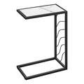 Daphnes Dinnette 25 in. Metal Marble Look Accent Table, White & Black DA3061481